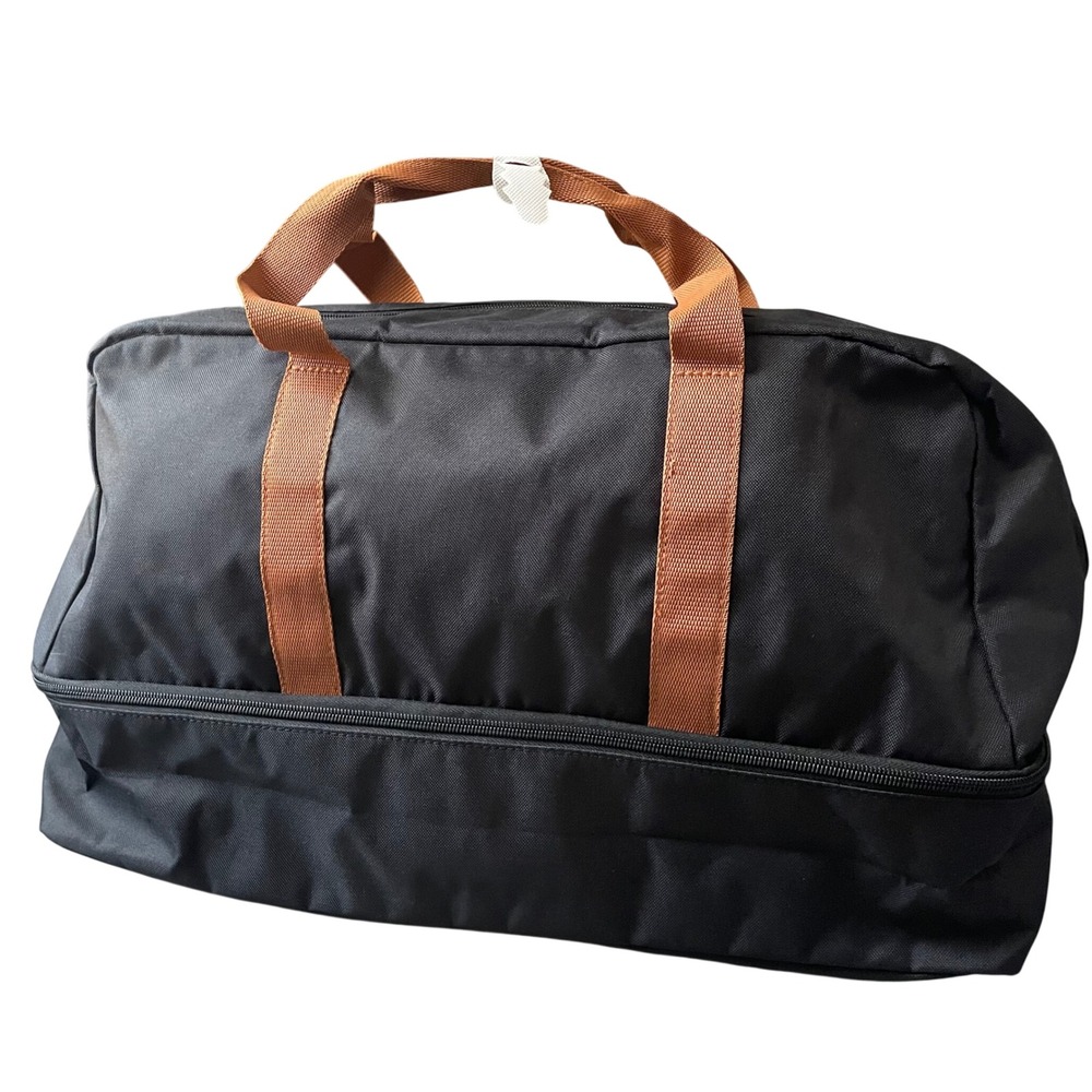 DSW Black and Brown Weekender‎ Bag with Shoe Compartment